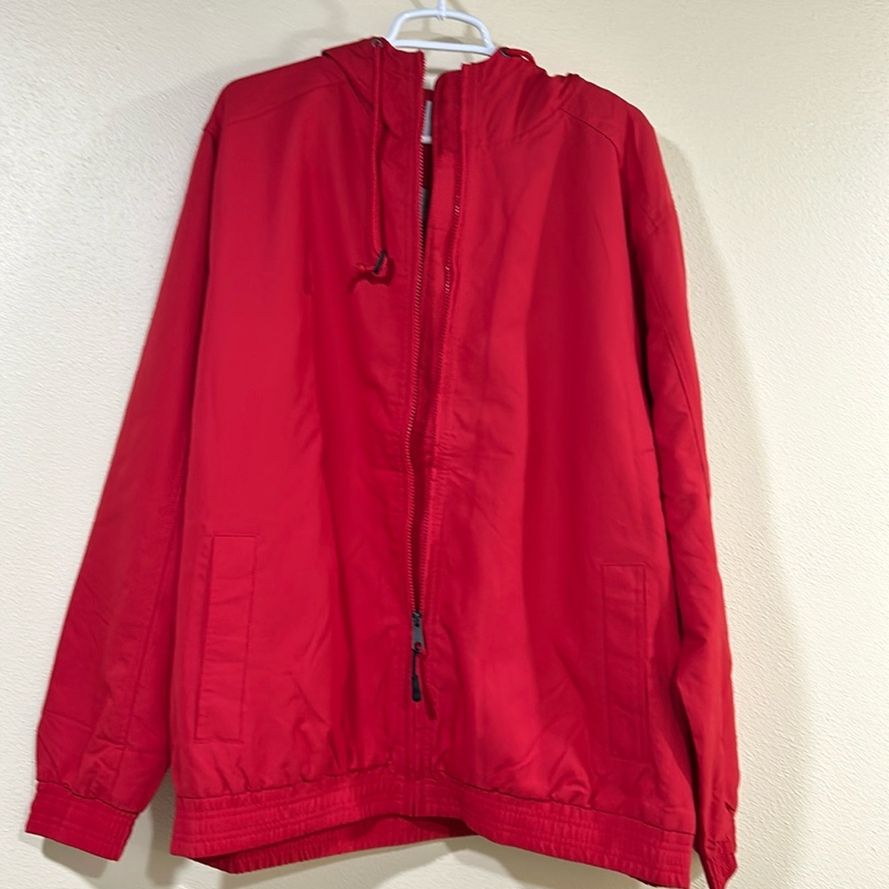 Gorgeous Plain Red Fleece Lined Full Zip Jacket, Men’s Large NWT Retail $84